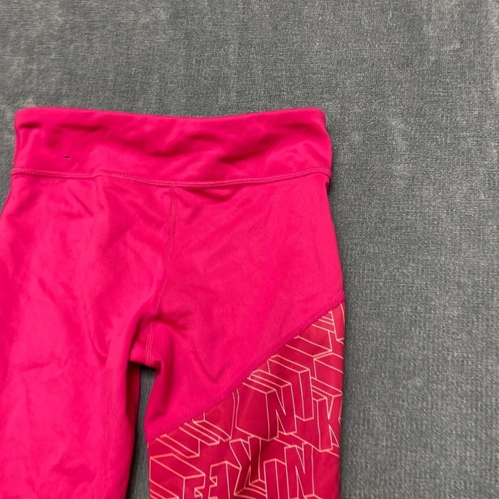 Nike Trophy Training Leggings Girls 20 Pink Graphic Logo Print Yoga Performance